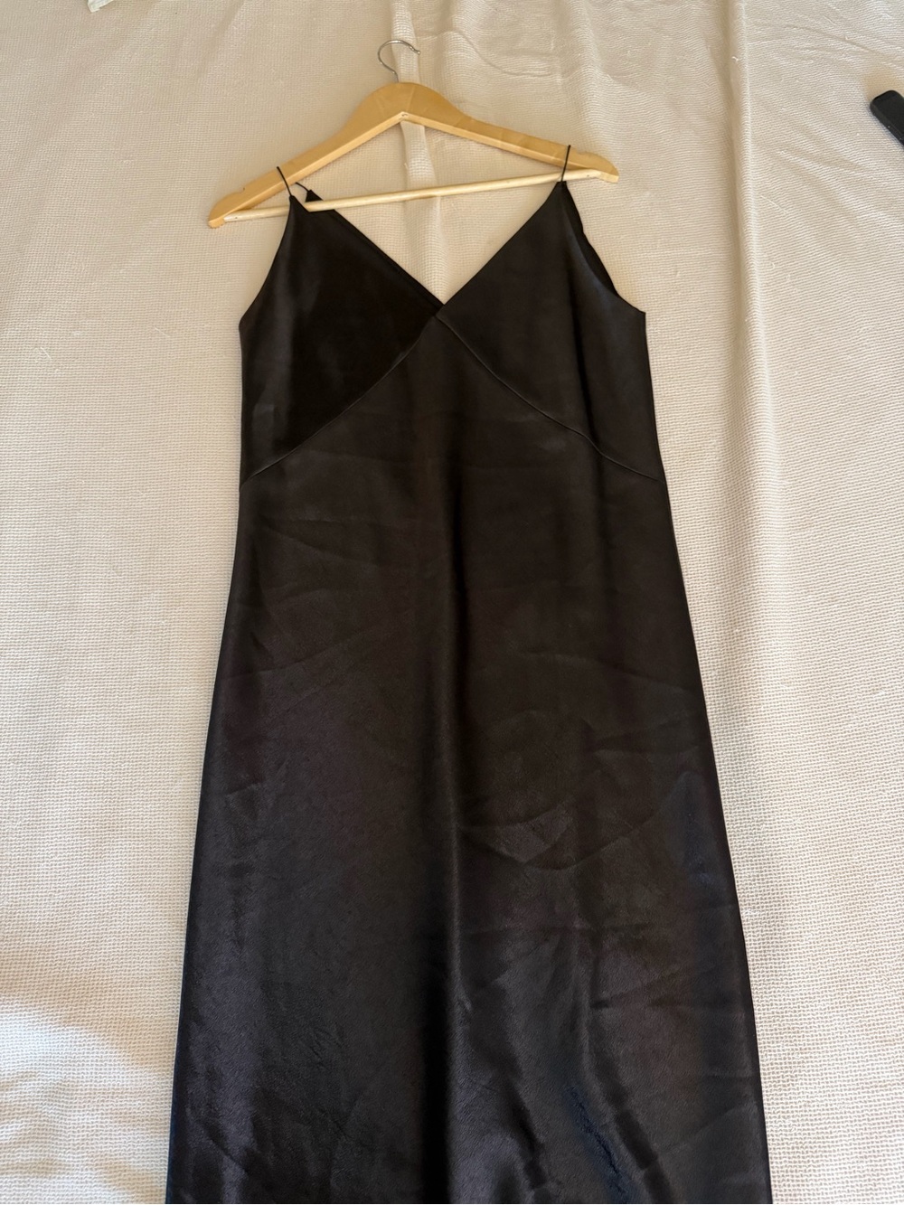 Vince NWOT Black Satin V-Neck Slip Gown - Picture 4 of 7